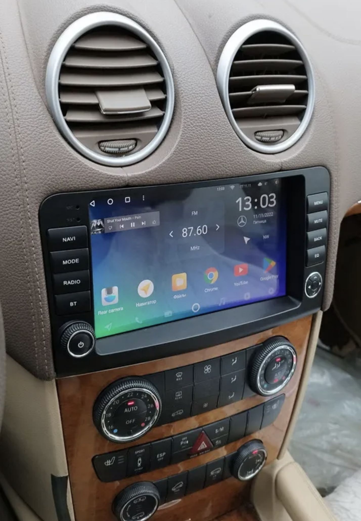 8 ядер TS105, 8гб+128гб, экран 2К, для Mercedes Benz W164 X164 (GL/ML), Андроид автомагнитола с Carplay и Android auto