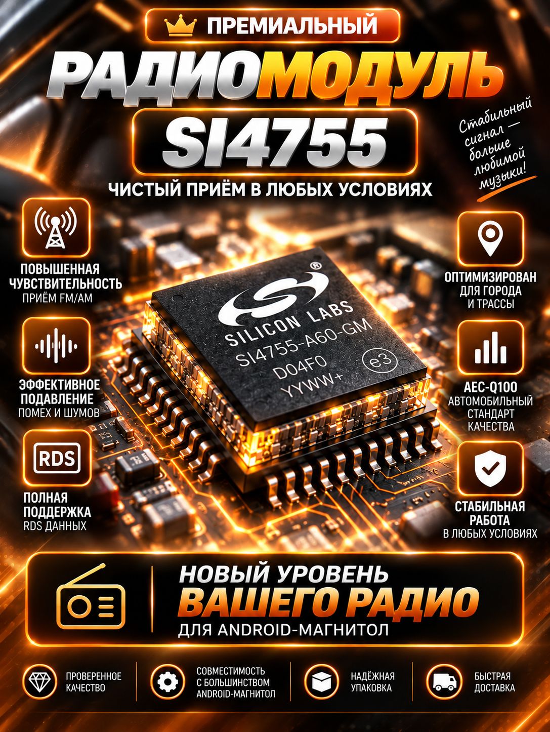 8 ядер 6гб+128гб андроид магнитола для MITSUBISHI LANCER X (2007-2013), Android с 4G LTE и Carplay