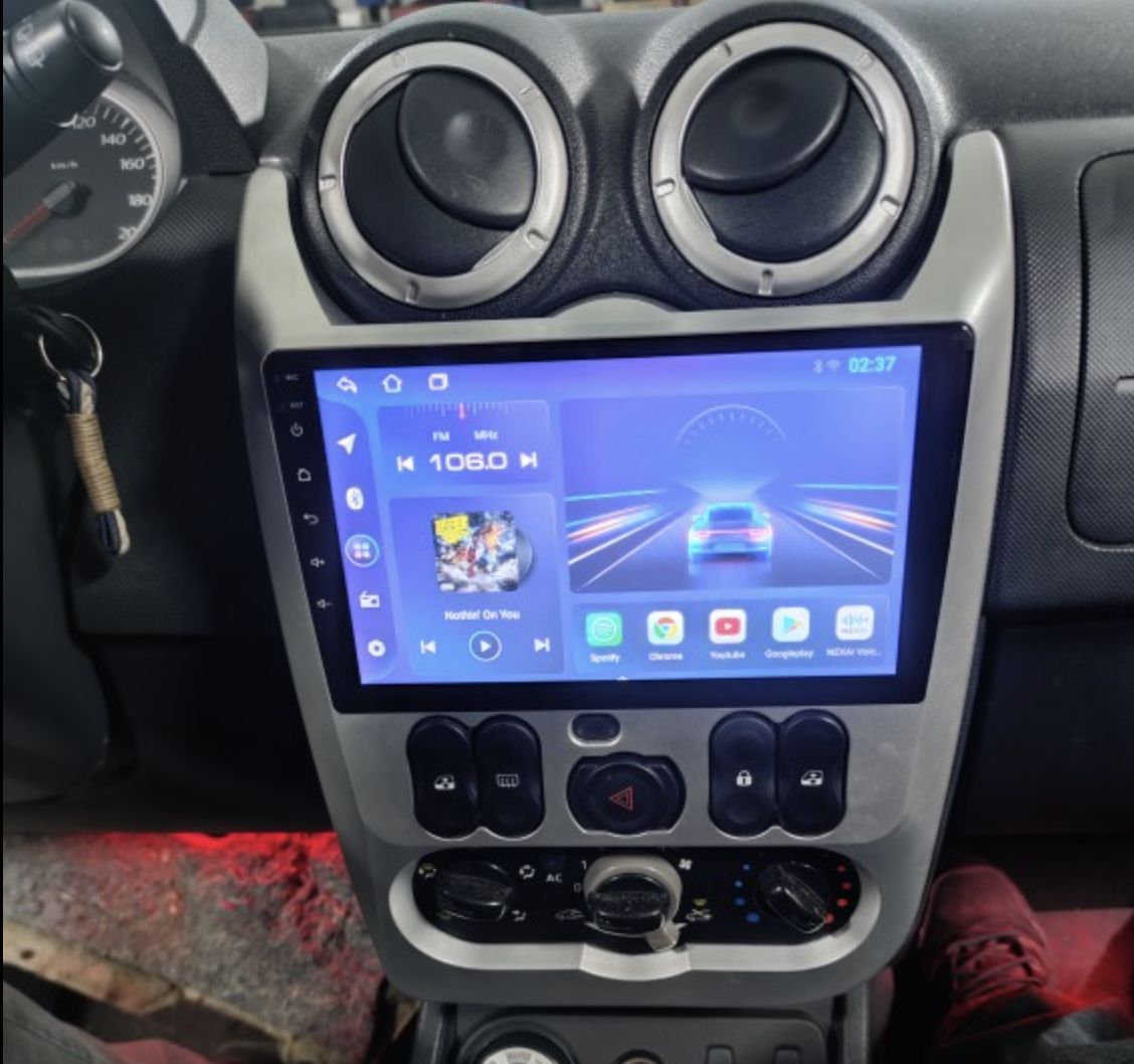 8 ядер TS105, память 4/64гб, экран 2К QLED, для RENAULT LOGAN (2009-2014) / SANDERO (2009-2014) - серебристая рамка, Android магнитола