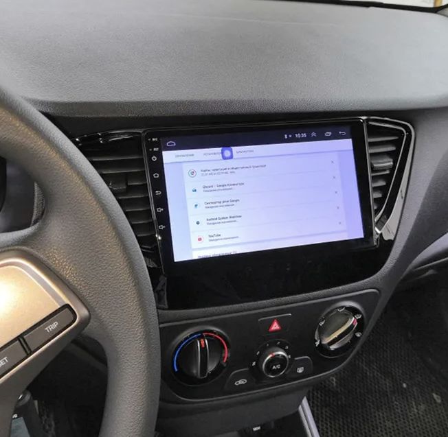 TS105, память 8/128гб для HYUNDAI SOLARIS (2017 2018 2019 2020) Соларис, Android магнитола, рамка черный глянец