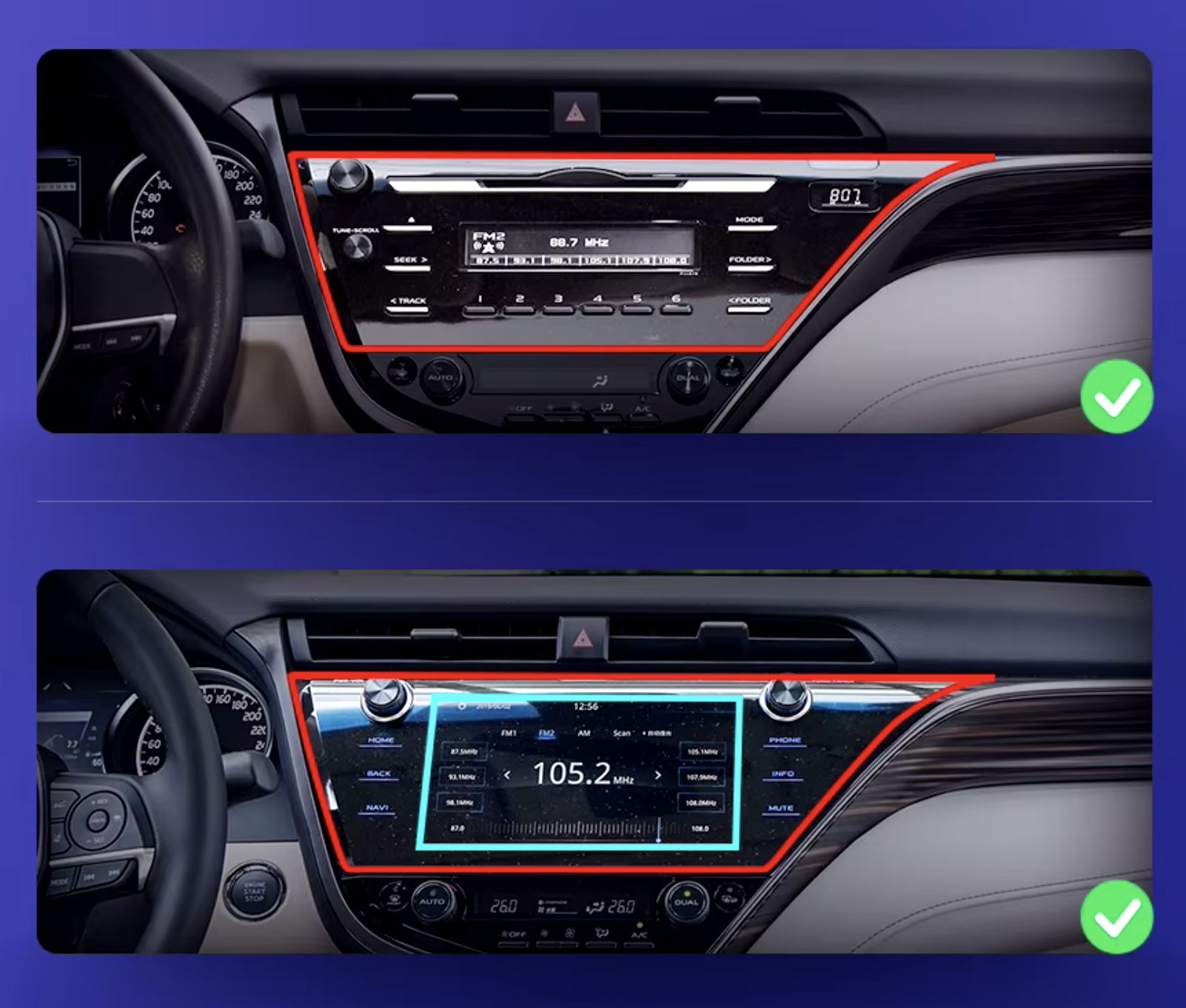 8 ядер TS10S, 4гб+32гб, 2K для TOYOTA CAMRY 8 XV70 (2017-2020) Android магнитола