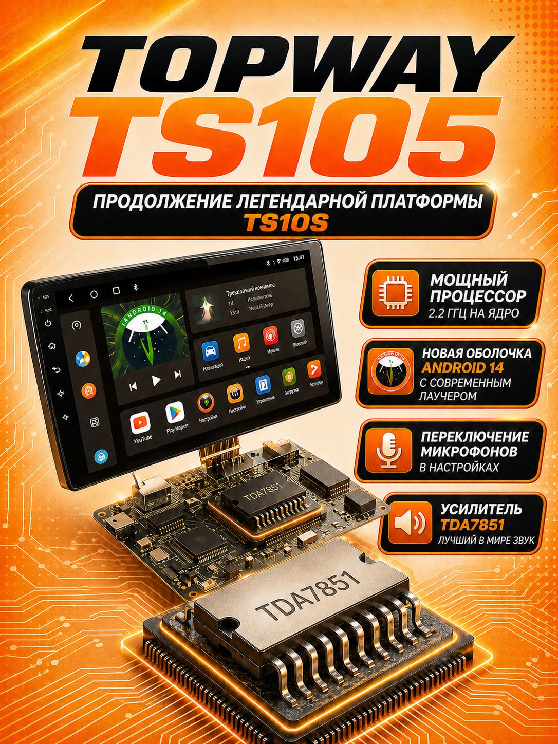 8 ядер TS105, 8гб+128гб, экран 2К, для BMW X5 E53, Андроид автомагнитола с Carplay и Android auto